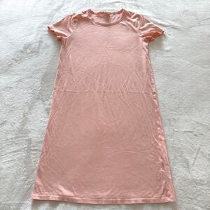 J.Crew Pink T Shirt‎ Dress Short Sleeve Crew Neck Cotton XXS Casual Midi